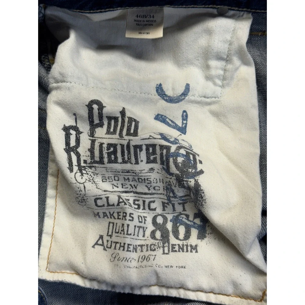 Polo Ralph Lauren Classic Fit 867 Mens Blue Jeans 46 x‎ 34 (Measures 46x31.5)